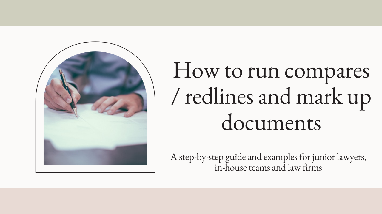 How to run compares / redlines and mark up documents